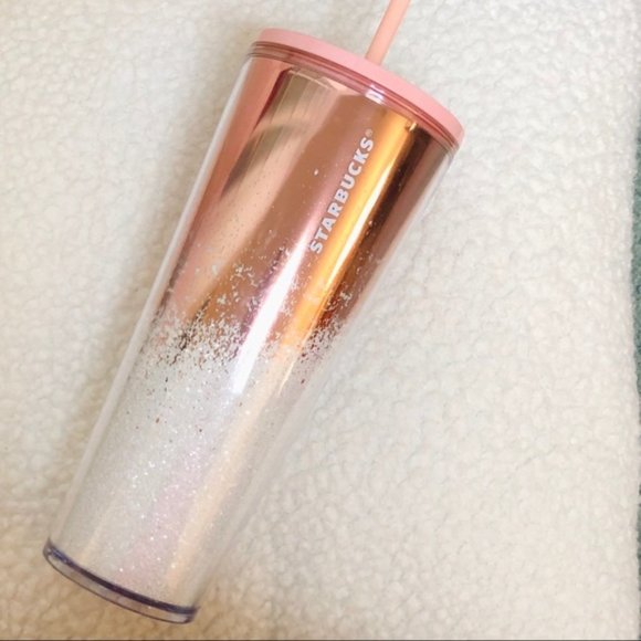 Starbucks Other - RARE Starbucks 2019 Rose Gold Metallic White Snow